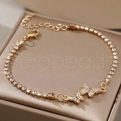Butterfly Alloy Link Bracelets WG778B6-01-1