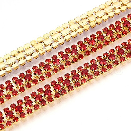 Iron Rhinestone Cup Chains CH-T006-04G-10-1