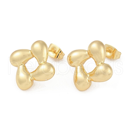 201 Stainless Steel Flower Stud Earrings EJEW-I309-09G-1