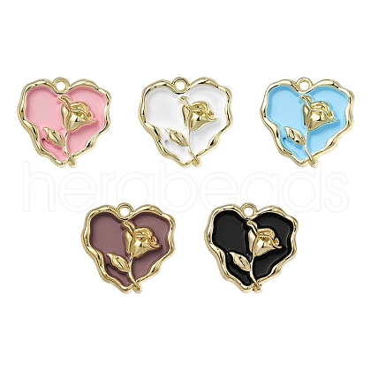 5Pcs Rack Plating Alloy Enamel Pendants ENAM-YW0001-48-1