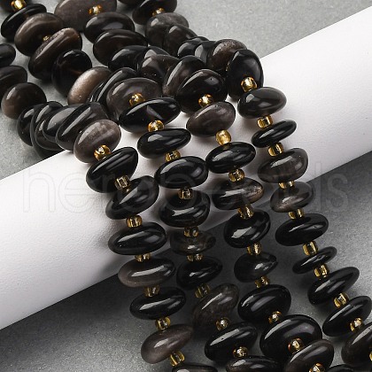 Natural Obsidian Beads Strands G-RM250109-A5-1