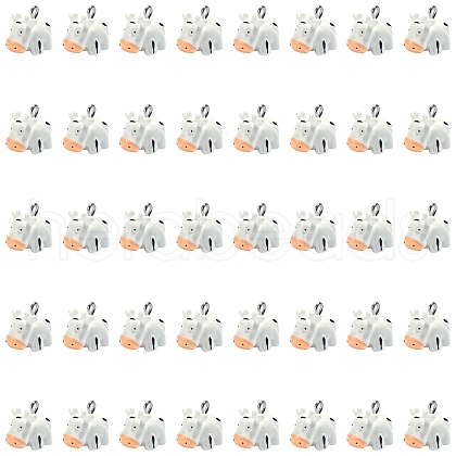 40Pcs Opaque Resin Animal Pendants RESI-SZ0003-29-1