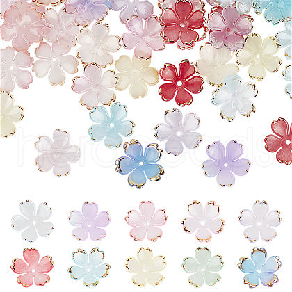 DELORIGIN 200Pcs 10 Colors Resin Bead Caps FIND-DR0001-40-1
