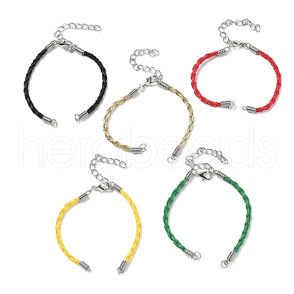 Braided PU Leather Cord Bracelet Making AJEW-JB00032-1