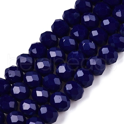 Opaque Solid Color Imitation Jade Glass Beads Strands EGLA-A044-P6mm-D07-1