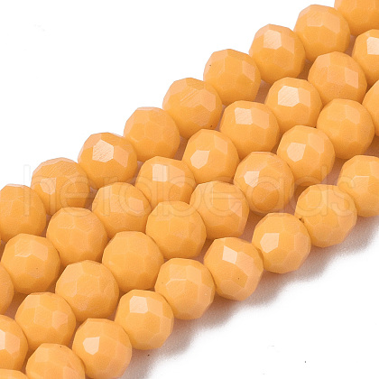 Opaque Solid Color Glass Beads Strands EGLA-A034-P6mm-D21-1