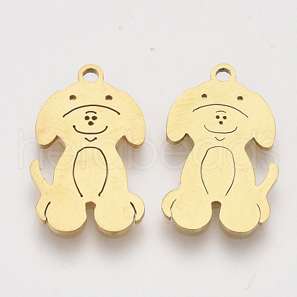 201 Stainless Steel Puppy Pendants STAS-S110-006G-1