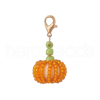 Glass Seed Beads Pendant Decorations HJEW-JM00918-1