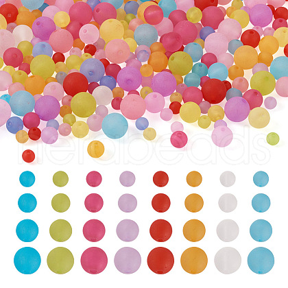 1160Pcs 4 Sizes Transparent Acrylic Ball Beads FACR-PJ0001-03-1