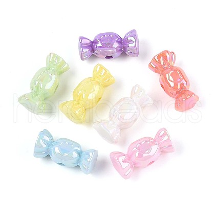 UV Plating Opaque Acrylic Beads OACR-T028-54-1