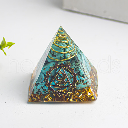Chakra Theme Orgonite Pyramid Resin Energy Generators WG78315-03-1