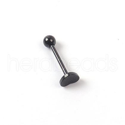316L Stainless Steel Heart Straight Barbell Piercing Tongue Rings for Women Men WG6D50F-03-1