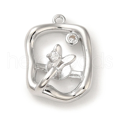 Brass Micro Pave Cubic Zirconia Pendants KK-H455-32P-1