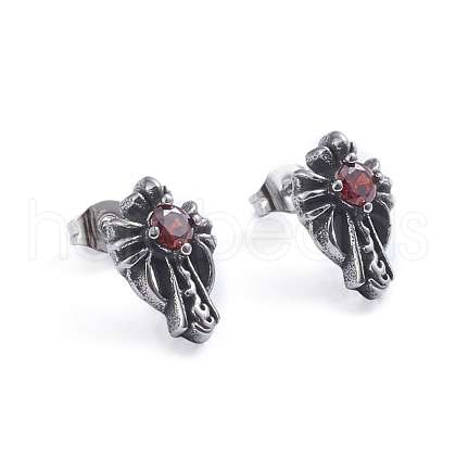 Retro 304 Stainless Steel Stud Earrings X-EJEW-L248-051AS-1