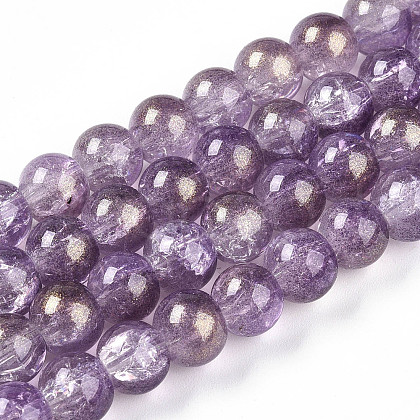 Transparent Crackle Glass Bead Strands X-GLAA-T025-8mm-02E-1