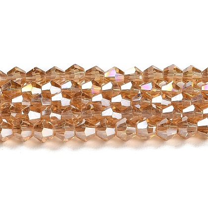 Transparent Electroplate Glass Beads Strands GLAA-F029-3mm-A18-1