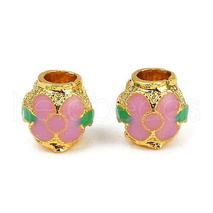 Brass Enamel Beads KK-Q081-06MG-1