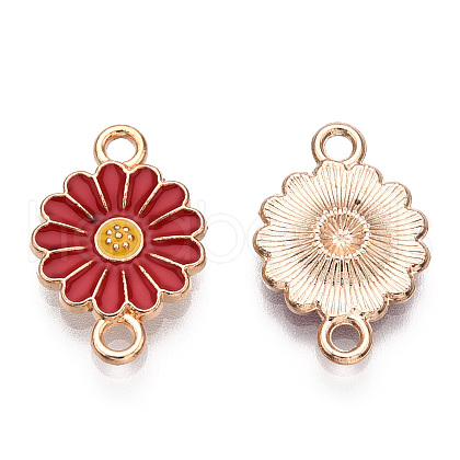 Zinc Alloy Enamel Sunflower Connector Charms ENAM-E011-01KCG-03-1