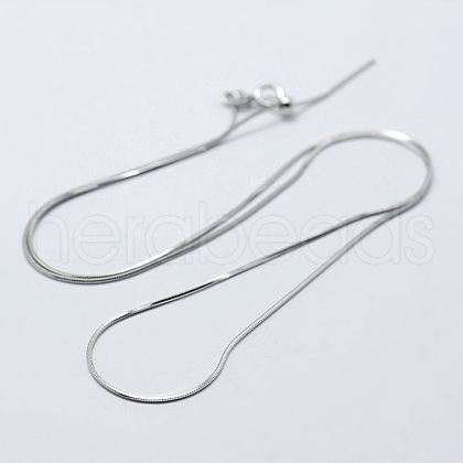 Anti-Tarnish Rhodium Plated 925 Sterling Silver Chain Necklaces STER-F039-15P-1