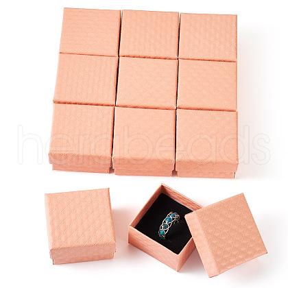 Rhombus Textured Cardboard Ring Gift Storage Boxes CON-TAC0001-07B-1