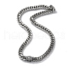304 Stainless Steel Cuban Link Chain Necklaces with Skull Clasps NJEW-P288-22P-1