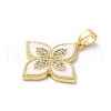 Rack Plating Brass Clear Cubic Zirconia Pendants X-KK-Z056-34G-01-2