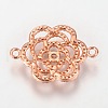 Flower Brass Micro Pave Cubic Zirconia Links ZIRC-I017-05RG-2