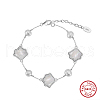 S925 Sterling Silver Cable Chain Link Bracelets BJEW-M085-01P-2