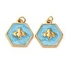 304 Stainless Steel Enamel Pendants STAS-U061-37G-C04-1