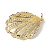 Rack Plating Brass Micro Pave Clear Cubic Zirconia Pendants X-KK-E110-03G-2