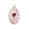 Rack Plating Brass Micro Pave Clear Cubic Zirconia Pendants KK-H474-23G-02-1