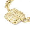 304 Stainless Steel Cuban Link Chain Square Link Bracelets for Women BJEW-C071-06G-2