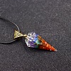 Resin with Chakra Stone Inside Pendant Necklaces FS-WG1C90E-01-1