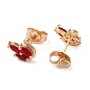 Brass Rhinestone Stud Earrings EJEW-Z021-06KCG-2