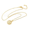Brass Micro Pave Clear Cubic Zirconia Sun Pendant Necklaces for Women NJEW-S449-05B-G-4
