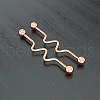 316L Surgical Stainless Steel Wavy Bar Industrial Barbell Cartilage Earrings FS-WG6688D-10-1