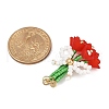 Handmade Glass Beaded Flower with Bowknot Pendants PALLOY-MZ00753-03-2