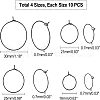 Unicraftale 40Pcs 4 Style 316L Surgical Stainless Steel Hoop Earring Findings STAS-UN0027-93-4