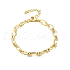 Brass Oval Link Chain Bracelets for Women Men BJEW-K273-15G-4