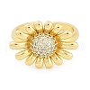 Brass Micro Pave Cubic Zirconia Cuff Rings RJEW-U030-03G-02-2