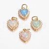Brass Micro Pave Cubic Zirconia Charms ZIRC-G141-01G-1