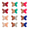 12Pcs 6 Colors Opaque Resin & Walnut Wood Connector Charms RESI-TA0002-70-1