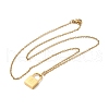 304 Stainless Steel Rolo Chain Pendant Necklaces NJEW-S444-01G-15-2