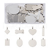 Cheriswelry 32Pcs 8 Style 201 Stainless Steel Stamping Blank Tag Pendants STAS-CW0001-10-1