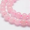 Natural Rose Quartz Bead Strands G-G664-01-3