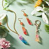 30Pcs 10 Colors Copper Wire Wrapped Dyed Natural Quartz Pendants PALLOY-AB00250-5