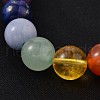 Chips and Round Chakra Natural Gemstone Beaded Stretch Bracelets BJEW-JB01990-02-2