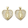 Brass Micro Pave Clear Cubic Zirconia Pendants KK-Q769-028-NF-1