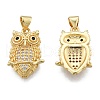 Brass Micro Pave Clear Cubic Zirconia Pendants KK-G431-12G-1