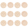 SUPERFINDINGS 12Pcs Flower Rubber Wooden Carved Decor Applique WOOD-FH0001-77-1